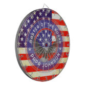 American US flag antiqued style cuustom dart board Dartbord (Voorkant Links)