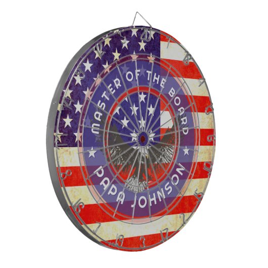 American US flag antiqued style cuustom dart board Dartbord (Voorkant Links)