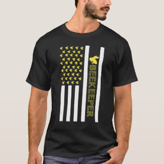 American US Flag Bees Beekeeper Vintage Beekeeping T-shirt