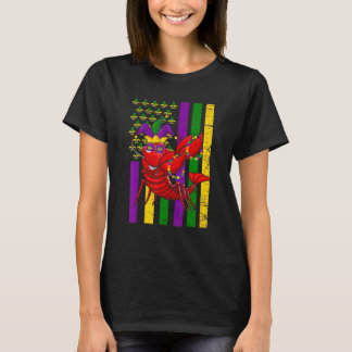 American US Flag Crawfish Funny Mardi Gras Carniva T-shirt