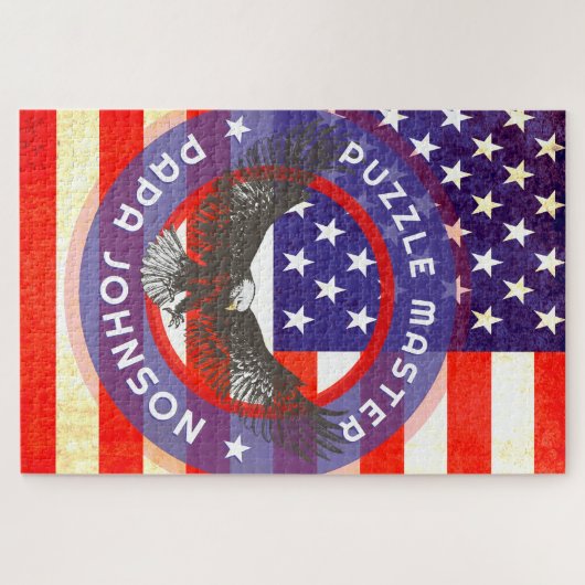 American US flag custom red white blue Legpuzzel (Horizontaal)