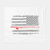 American US Flag Fishing Rod Fishing Angler Fishin Fleece Deken
