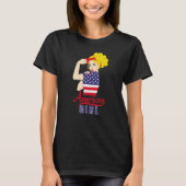 American US Flag Girl Happy Labor Day Shirt Messy  (Voorkant)
