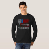 American US Flag Pickleball Player Paddleball 4th  T-shirt (Voorkant volledig)