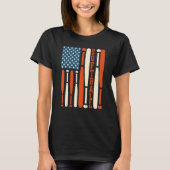 American USA Flag Softball Bat Softball Softball C T-shirt (Voorkant)