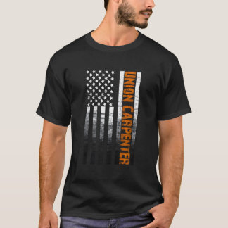 American Usa Flag Union Carpenter Woodworking T-shirt