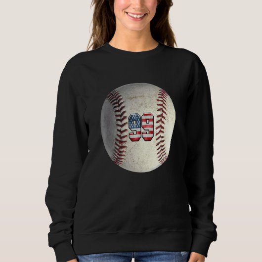 American USA Flag With Retro 99 Baseball Number 99 Trui (Voorkant)