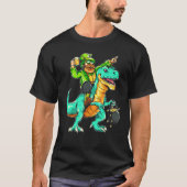 American USA Irish Flag St Patricks Day And T-Rex T-shirt (Voorkant)