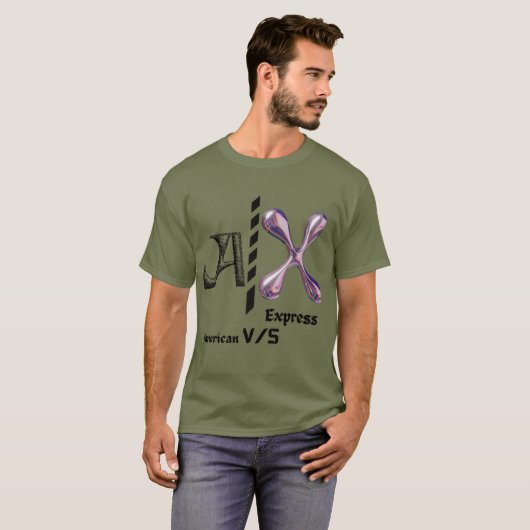 American v/s Express Bold Statement-Trendy grafisc T-shirt (Voorkant volledig)