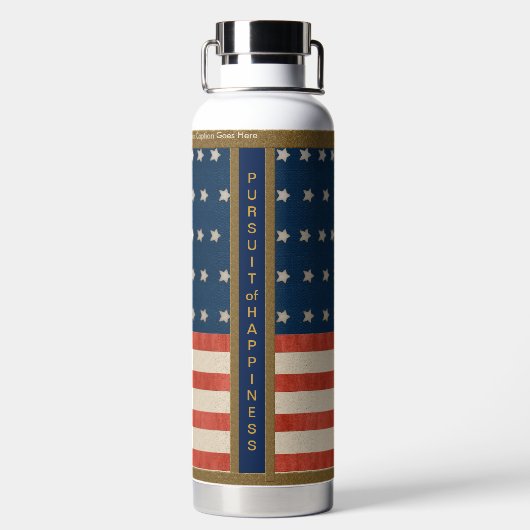 American Values, Pride en USA Flag - Gepersonalise Waterfles (Achterkant)
