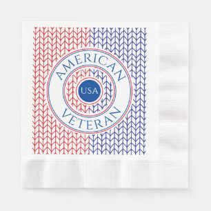 AMERICAN VETERAN Coined Luncheon Paper Napkins Servet