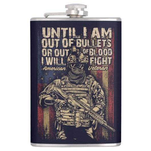 American Veteran Quote Heupfles (Voorkant)