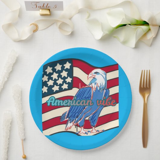 American vibe azure papieren bordje (Huwelijk)