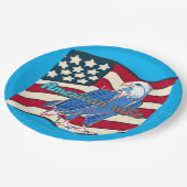 American vibe azure papieren bordje (Gekanteld)