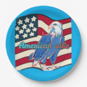 American vibe azure papieren bordje (Voorkant)