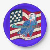 American vibe blue papieren bordje (Voorkant)