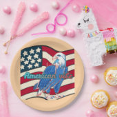 American vibe peach papieren bordje (Feest)