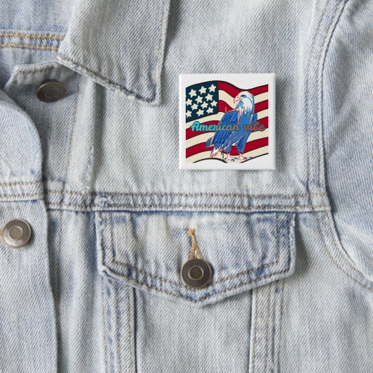 American vibe vierkante button 5,1 cm (In situ)