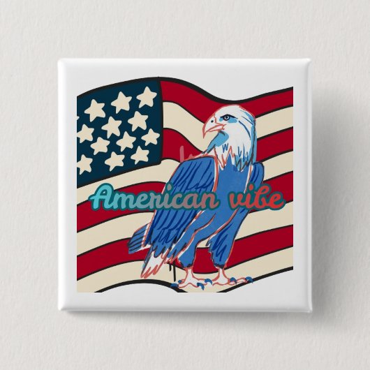 American vibe vierkante button 5,1 cm (Voorkant)