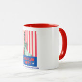 "American Vibes" Statue Liberty Red Stripes Custom Mok (Voorkant rechts)