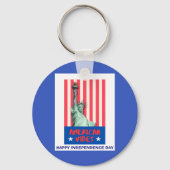 "American Vibes" Statue Liberty Red Stripes Custom Sleutelhanger (Voorkant)