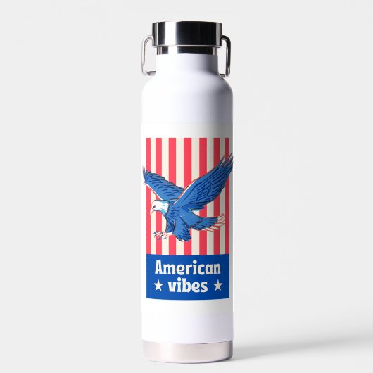 American Vibes Water Bottle - Patriottisch en vet Waterfles (Voorkant)