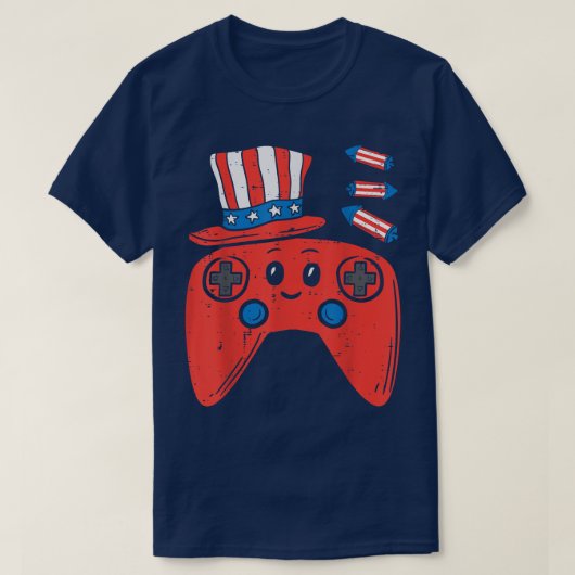 American Video Game Controller 4th Of July Gaming  T-shirt (Design voorkant)