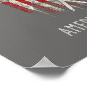 American Viking. Flag, Distressed, Helmet, Ax Poster (Hoek)