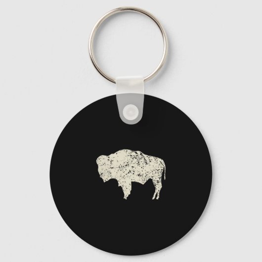 American Vintage Buffalo Men Women Silhouette Love Sleutelhanger (Voorkant)