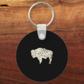 American Vintage Buffalo Men Women Silhouette Love Sleutelhanger (Voorkant)