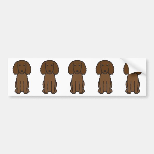 American Water Spaniel Dog Cartoon Bumpersticker (Voorkant)