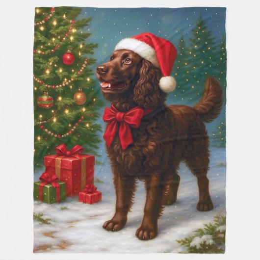 American Water Spaniel Holiday  Fleece Deken (Voorkant)