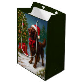 American Water Spaniel Holiday  Medium Cadeauzakje (Voorkant Gekanteld)