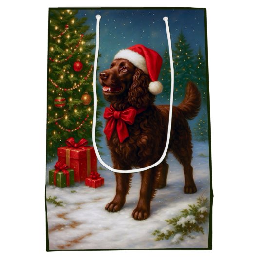 American Water Spaniel Holiday  Medium Cadeauzakje (Achterkant)