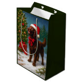 American Water Spaniel Holiday  Medium Cadeauzakje (Achterkant Gekanteld)