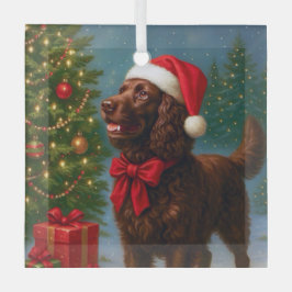 American Water Spaniel Vakantie Glas Ornament