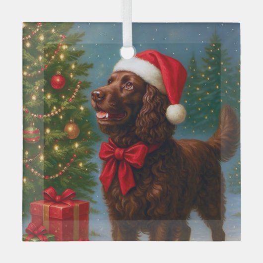 American Water Spaniel Vakantie  Glas Ornament (Voorkant)