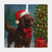 American Water Spaniel Vakantie  Glas Ornament (Achterkant)