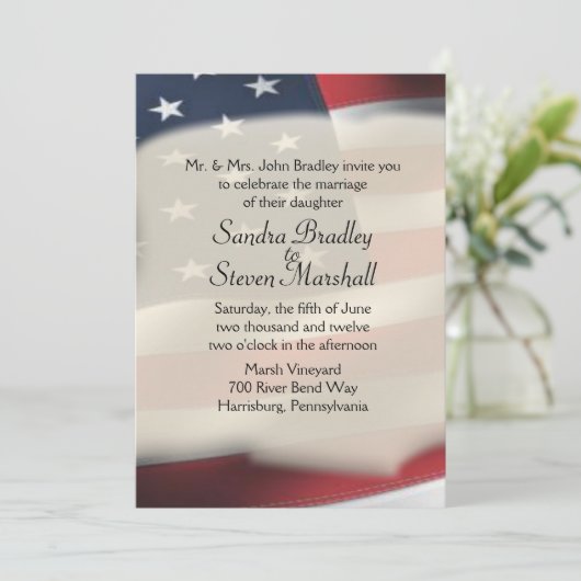 American Wedding Invitations Kaart (Staand voorkant)