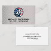 American Welder Logo | Staalstaal Bord Visitekaartje (Voorkant / Achterkant)