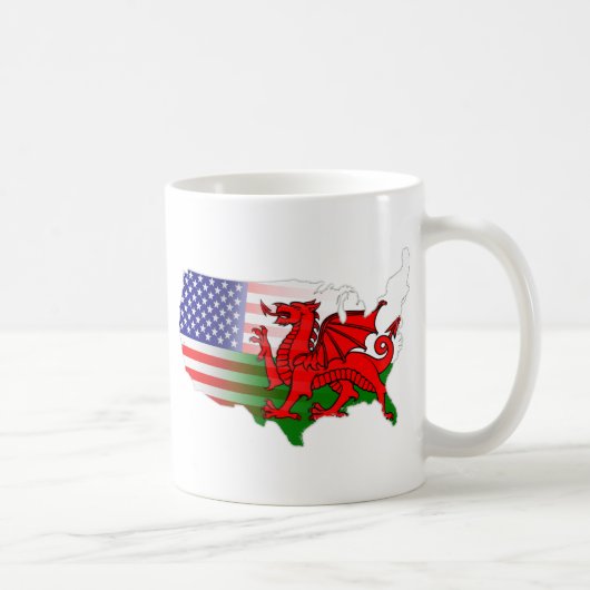 American Welsh Flags Map Koffiemok (Rechts)