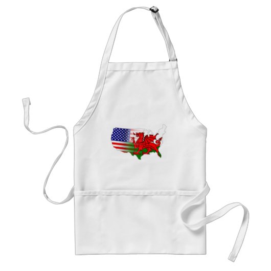 American Welsh Flags Map Standaard Schort (Voorkant)
