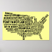 American Welsh Place Names Poster (Voorkant)
