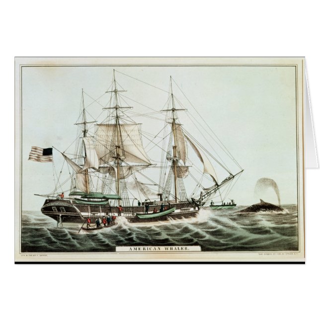American Whaler, gegraveerd door Nathaniel Currier (Voorkant Horizontaal)