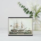 American Whaler, gegraveerd door Nathaniel Currier Briefkaart (Staand voorkant)