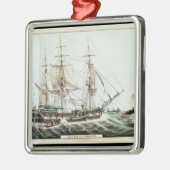 American Whaler, gegraveerd door Nathaniel Currier Metalen Ornament (Links)