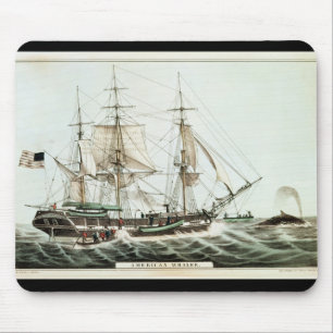 American Whaler, gegraveerd door Nathaniel Currier Muismat