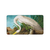 American White Heron door John James Audubon Etiket (Voorkant)