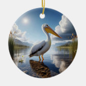 American White Pelican Keepsake Keramisch Ornament (Voorkant)