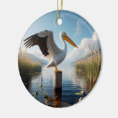 American White Pelican Keepsake Keramisch Ornament (Links)